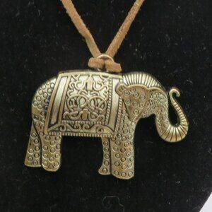 Gold Tone Elephant Fabric Cord